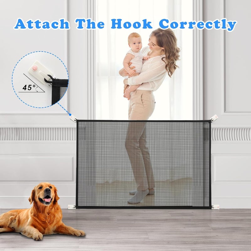 Cupount Mesh Baby  Dog Gate  Fits Openings Up to 36 Wide 30 Tall  Indoor Safety Pet Gate for Stairs  Doorways Black 30 H x 38 W - Image 2