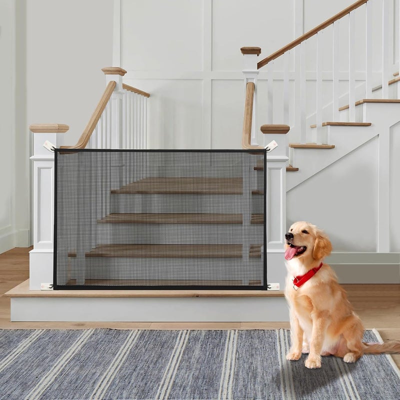 Cupount Mesh Baby  Dog Gate  Fits Openings Up to 36 Wide 30 Tall  Indoor Safety Pet Gate for Stairs  Doorways Black 30 H x 38 W - Image 1