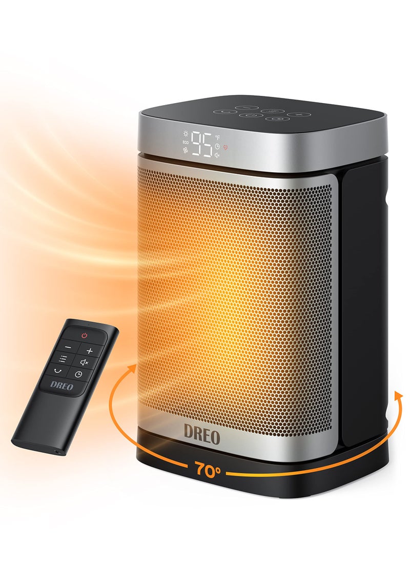 Dreo Dreo Space Heater 1500W Portable Electric Heaters for Indoor Use PTC Ceramic Heater for Office with Remote Thermostat 70Oscillation 12H Timer 5 Modes Safe Quiet Room Heater for Bedroom 