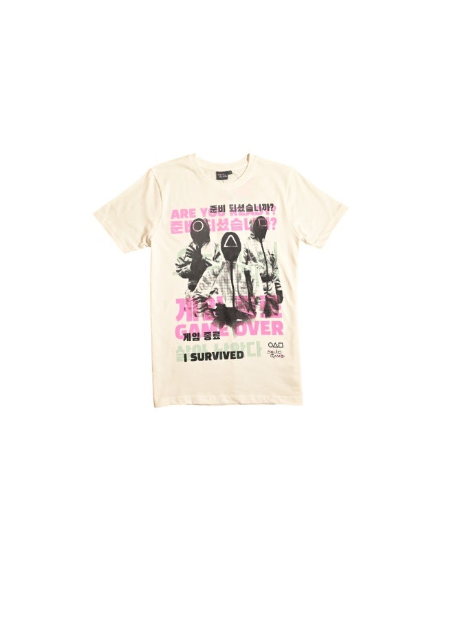 SQUID GAME MENS ROUND NECK T-SHIRT, MULTICOLOR - Image 1