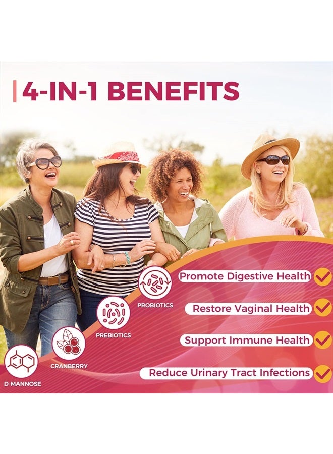 ZEBORA Probiotics-for-Women 100-Billion-CFUs with Prebiotics, D-Mannose & Cranberry for Digestive, Immune, Feminine UT Health Support, Ultimate Probiotic Women's Care, Soy & Gluten Free, 45 Packets - Image 5