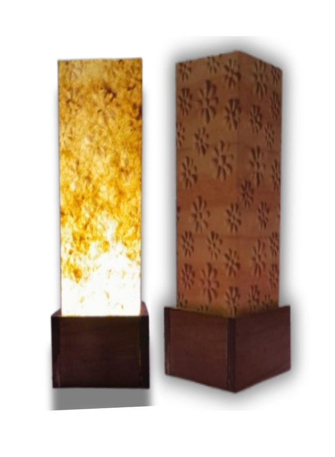 BenignCraft Banana Paper 11-inch Table Lamp with Teak Wood Base, for Kids ' Study, Bedroom, Office, or Living Room Decoration. - Image 1