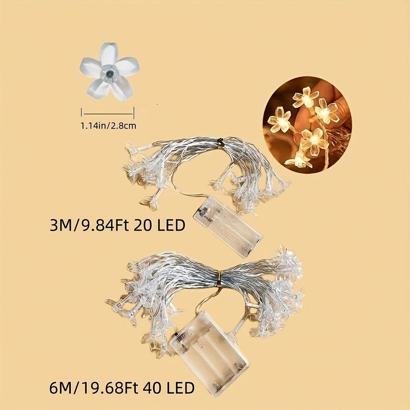 Purple Cherry Blossom Fairy Light String 78.74 Inch Battery Operated Indoor Decor - Image 2