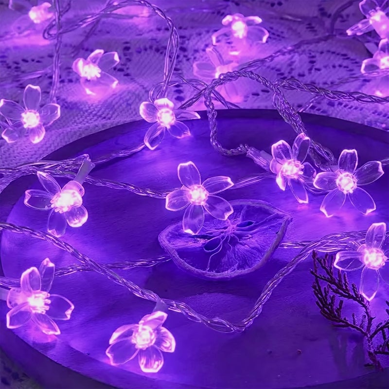 Purple Cherry Blossom Fairy Light String 78.74 Inch Battery Operated Indoor Decor - Image 5