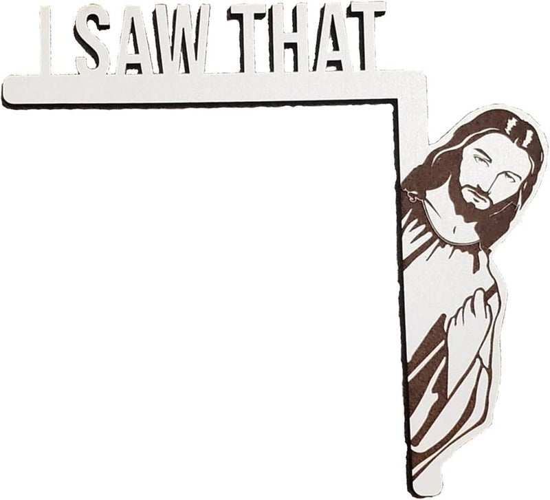 klarako Funny Home Decor I Saw That Jesus Door Frame Decoration, Jesus Door Corner Sign Decoration, Christian Door Decor I Saw That Jesus Corner Decor, Funny Jesus Door Hanger (Blackright) - Image 5