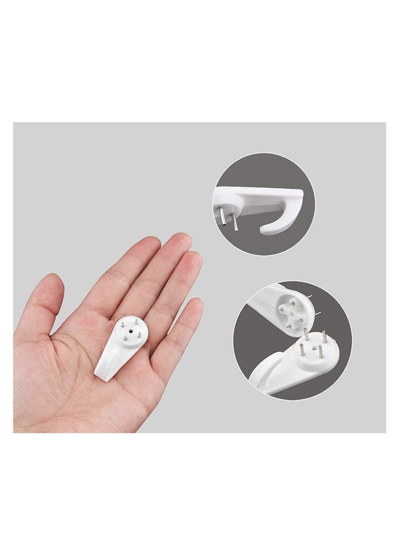 sokany - 22 Pieces Invisible Non-trace Wall Picture Hook, Durable Hardwall Hanging Hook for Photo Frame Art Painting Hangers, Plastic Concrete Wall Hooks Nail (White) - Image 1