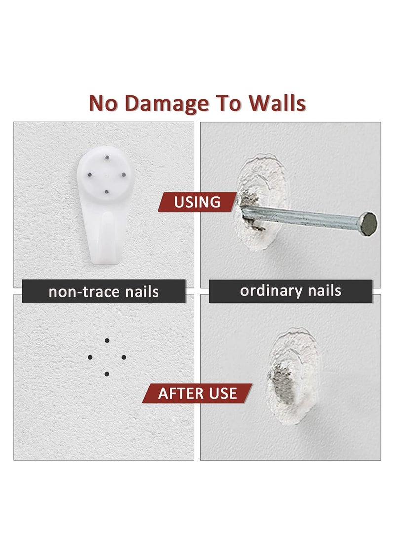 sokany - 22 Pieces Invisible Non-trace Wall Picture Hook, Durable Hardwall Hanging Hook for Photo Frame Art Painting Hangers, Plastic Concrete Wall Hooks Nail (White) - Image 1