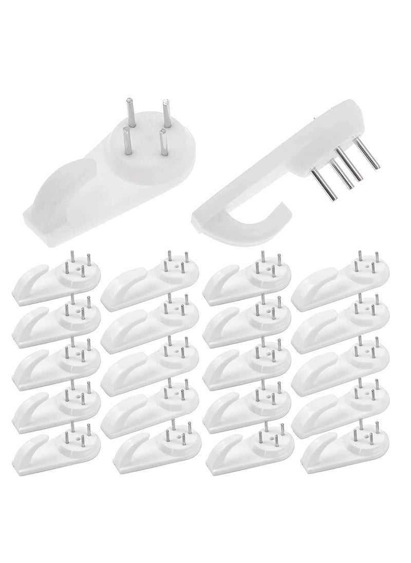 sokany - 22 Pieces Invisible Non-trace Wall Picture Hook, Durable Hardwall Hanging Hook for Photo Frame Art Painting Hangers, Plastic Concrete Wall Hooks Nail (White) - Image 1