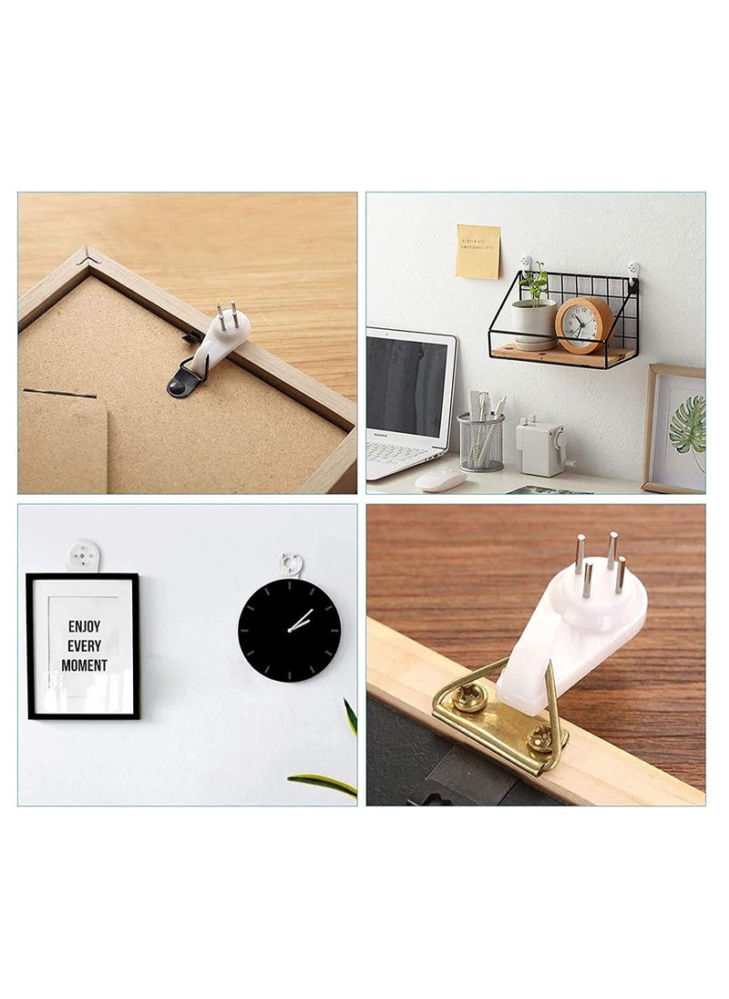 sokany - 22 Pieces Invisible Non-trace Wall Picture Hook, Durable Hardwall Hanging Hook for Photo Frame Art Painting Hangers, Plastic Concrete Wall Hooks Nail (White) - Image 1