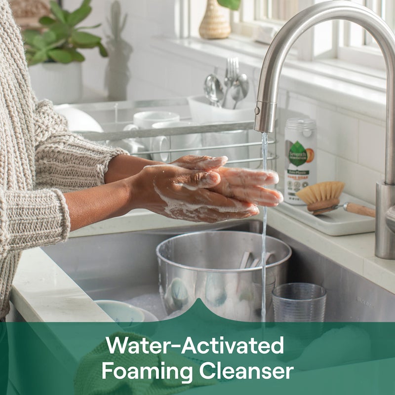 Seventh Generation Zero Plastic Hand Wash Powder Lathering Cleanser Mandarin Orange and Grapefruit Foaming 5 oz - Image 2