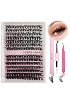 DIY Eyelash Extension Kit 280pcs Individual Lashes Cluster D Curl 9 to16mm Mix Lash Clusters with Lash Bond and Seal and Lash Applicator Tool for Self Application at Home 30D 40D 9 to 16MIX KIT