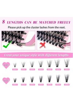 RATSAW DIY Eyelash Extension Kit 280pcs Individual Lashes Cluster D Curl 9 to16mm Mix Lash Clusters with Lash Bond and Seal and Lash Applicator Tool for Self Application at Home 30D 40D 9 to 16MIX KIT  - Image 4