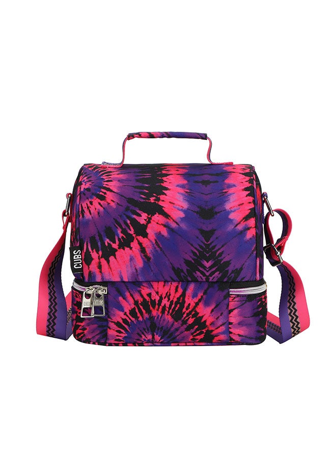 CUBS Tie Dyed Waterproof double decker lunch bag with removable shoulder strap carrying your favorite meals to school, work or while traveling - Image 3