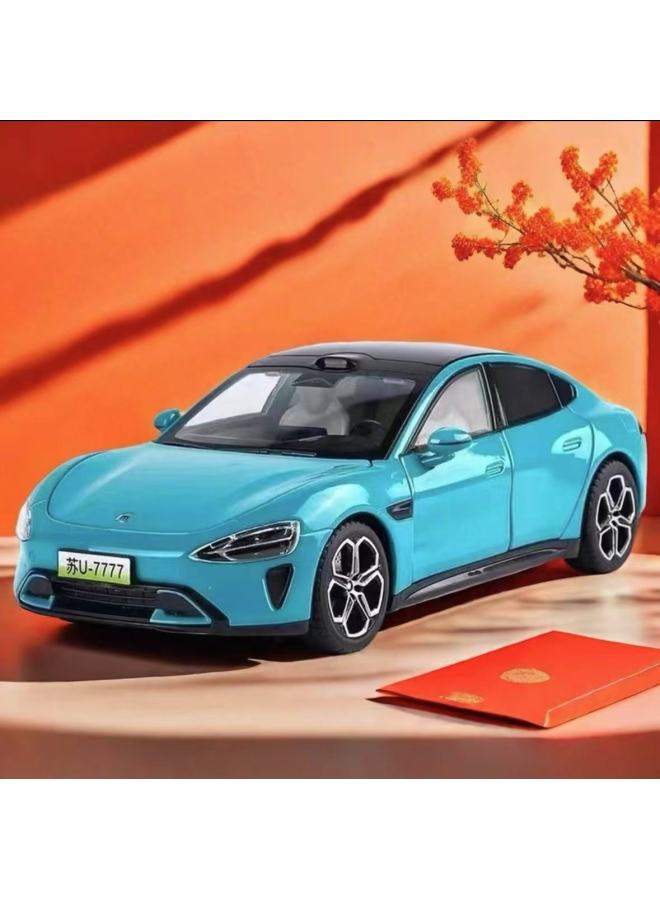 Xiaomi Su7 Car Model Simulation Alloy Car Model Car 1:24 Sports Car Collection Ornaments Back To Force Toy Ultra-Color:Bay Blue  - Image 1