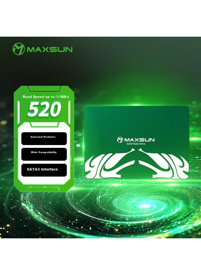 MAXSUN ماكسون 256 جيجابايت SSD محرك الحالة الصلبة واجهة SATA 3.0 520 ميجابايت/ثانية سلسلة يولينوي - Image 1