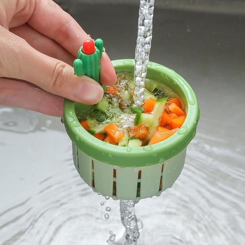 Ncry Cactus Kitchen Sink Drain Strainer - Automatic Dumping Basket & Kitchen Waste Collector | Multi-Functional Sink Draining Basket Filter | Easy Press Filter Net Lifting Basket (1 pic ) - Image 5