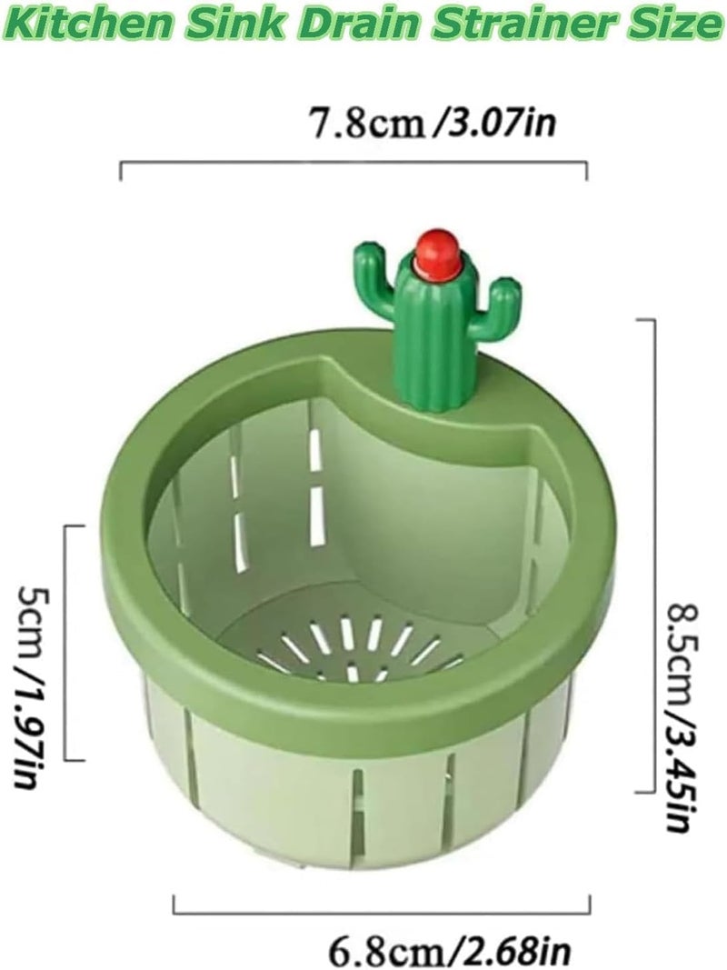 Ncry Cactus Kitchen Sink Drain Strainer - Automatic Dumping Basket & Kitchen Waste Collector | Multi-Functional Sink Draining Basket Filter | Easy Press Filter Net Lifting Basket (1 pic ) - Image 3