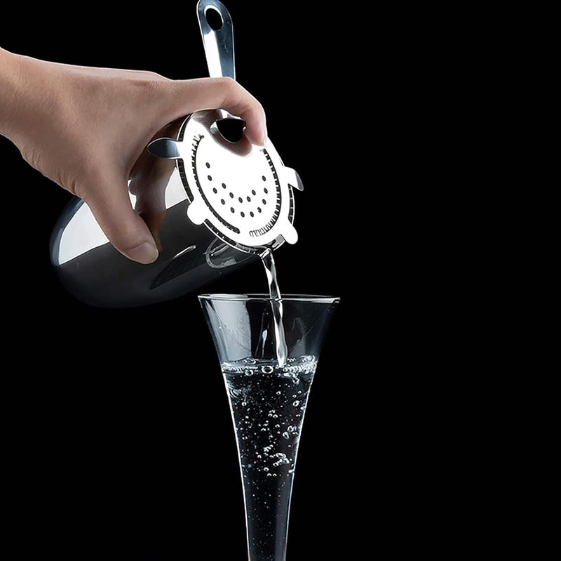 MADHYA Stainless Steel Cocktail Drink Strainer for Home Bar and Professional Bartenders, Prong Bar Strainer, Bartenders Mixologists Drinking Water Filtering with Wire Spring, Silver, Pack of 1 - Image 4