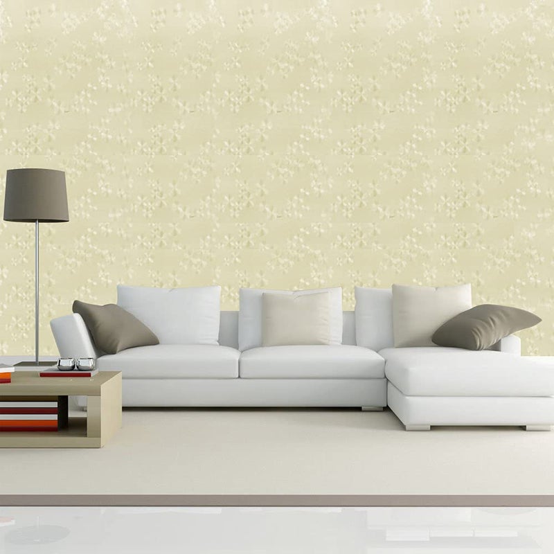 wolpin ملصقات حائط وولبين ورق جدران زهور جيربيرا (60 × 300 سم) زهور جميلة ملصق قابل للإزالة واللصق، بيج - Image 5