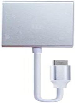 2B محول 2B Type C Male إلى VGA HDMI DVI USB3، فضي 