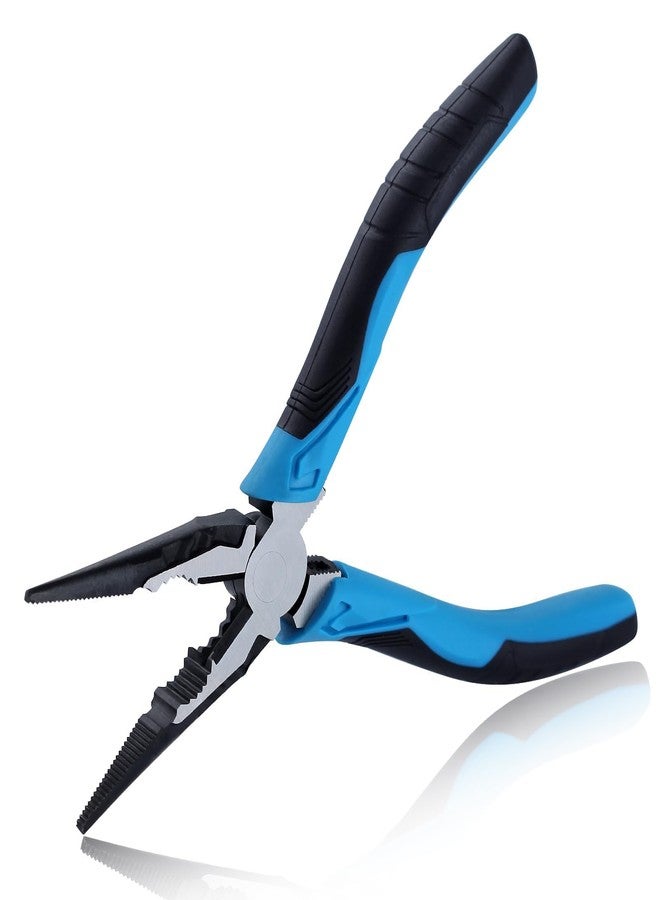 SPEEDWOX 6 Inch Long Nose Pliers High Leverage Needle Nose Pliers with Wire Cutter Serrated Jaw Pliers for Home Fishing Jewelry Crafts Cutting and Bending - Image 1