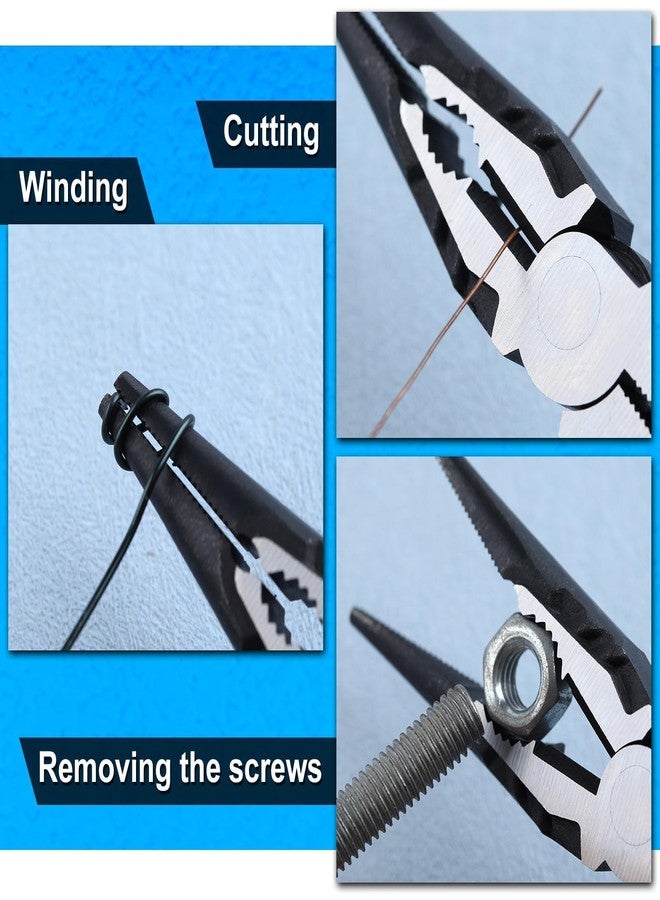 SPEEDWOX 6 Inch Long Nose Pliers High Leverage Needle Nose Pliers with Wire Cutter Serrated Jaw Pliers for Home Fishing Jewelry Crafts Cutting and Bending - Image 3