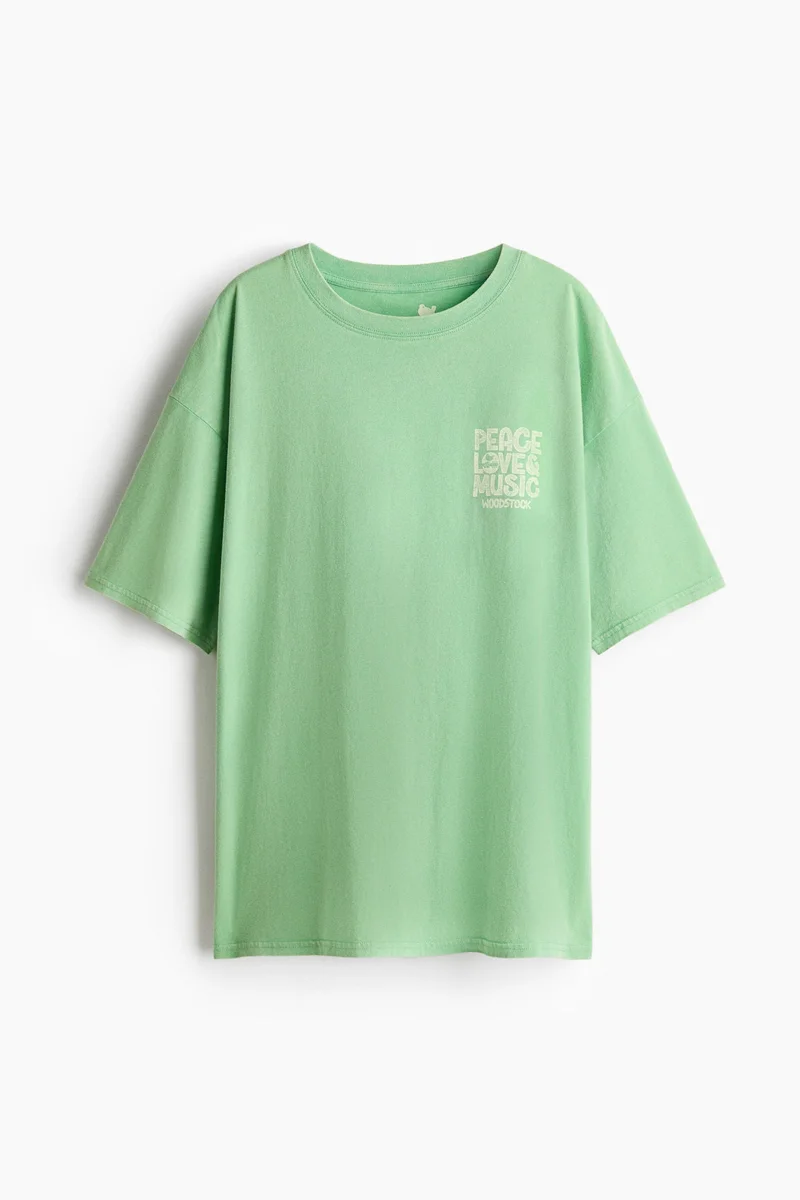 H&M Oversized print-motif T-shirt