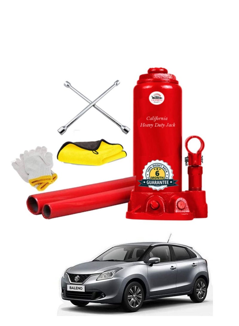 California formula-T California Car Jack 3 ton Hydraulic Bottle Jack for SUZUKI BELANO Tire Screws Wrench 40x40cm Cleaning Towels Working Gloves - Image 1