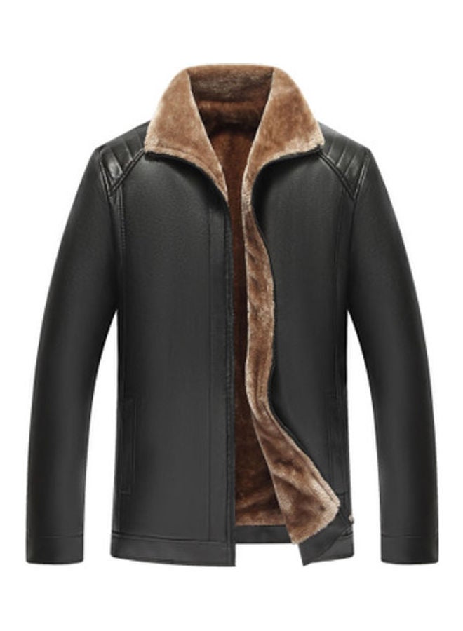 جولي معطف كاجوال سميك ومخمل. أسود - Image 1