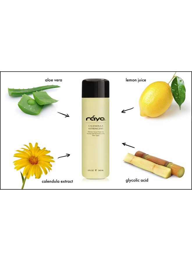 Raya Calendula Astringent With Aha 6 Oz (G206) | Glycolic Facial Toner For Combo And Partially Oily Skin Prone To Breakouts | Helps Normalize Ph And Fight Bacteria | Made With Alpha Hydroxy Acids - Image 3
