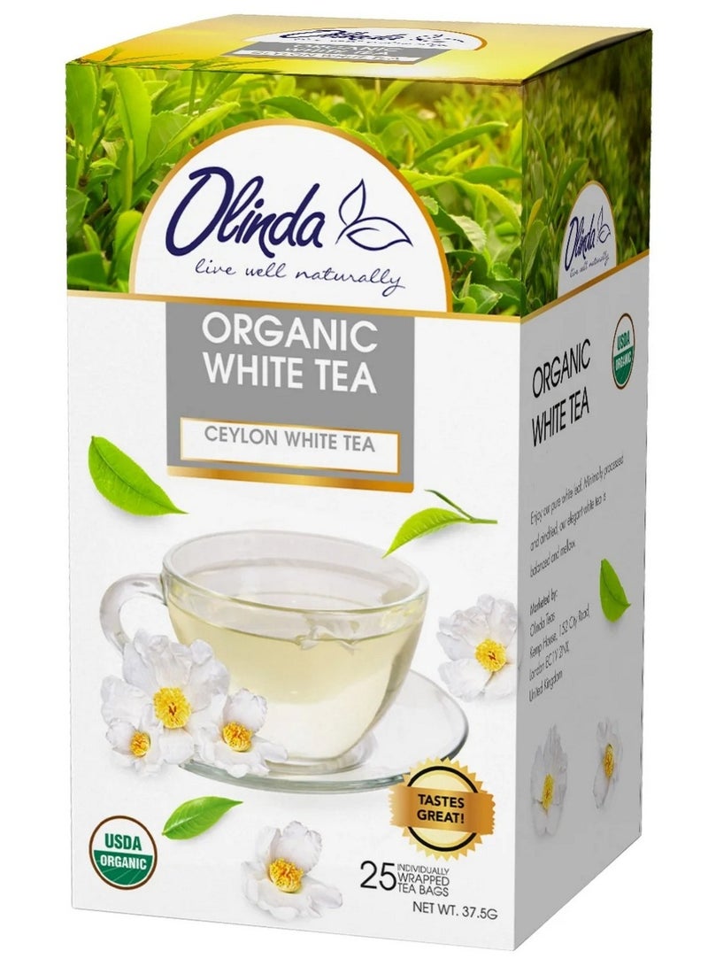 Olinda Organic White Tea 25 Teabags 37.5 G - Image 1