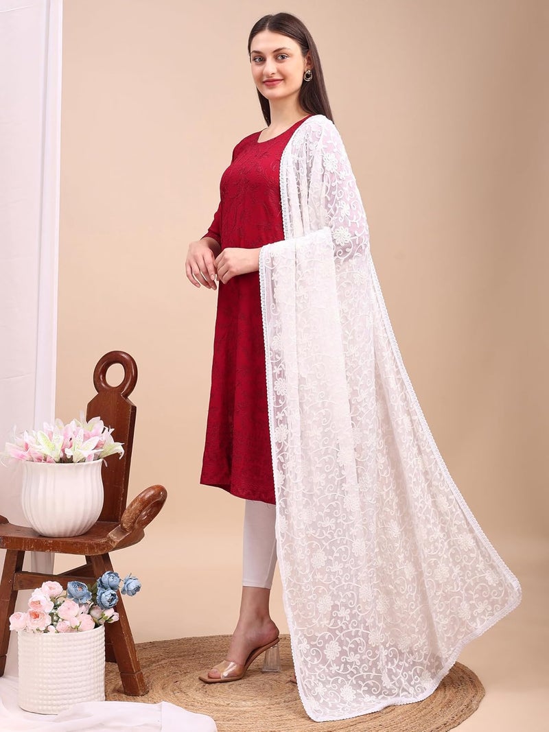 STUNNGIRL Timeless Elegance شال شيفون مزخرف من ستانغيرل بأناقة خالدة - Image 3
