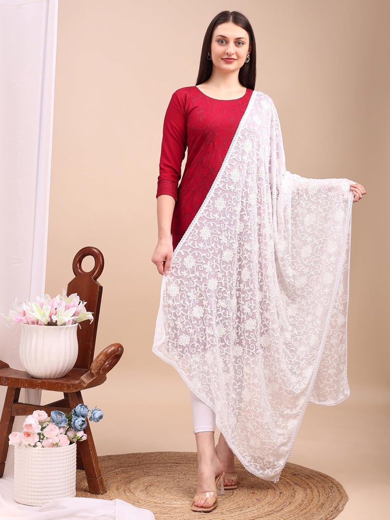 STUNNGIRL Timeless Elegance شال شيفون مزخرف من ستانغيرل بأناقة خالدة - Image 2