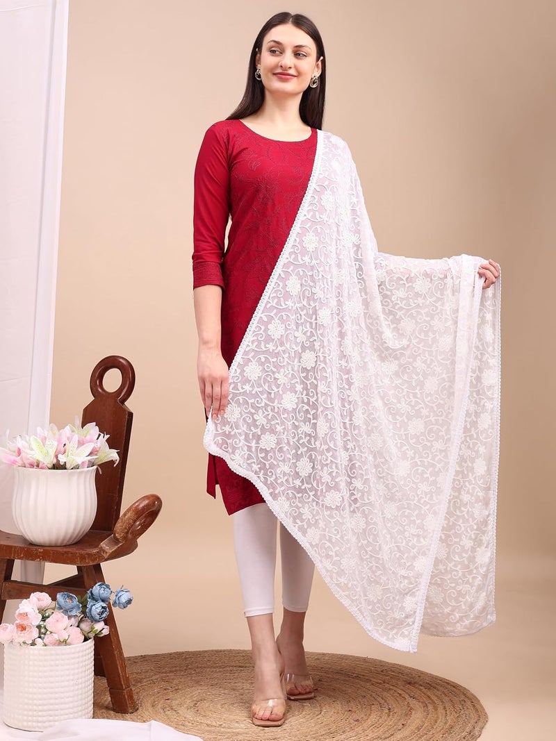STUNNGIRL Timeless Elegance شال شيفون مزخرف من ستانغيرل بأناقة خالدة - Image 4