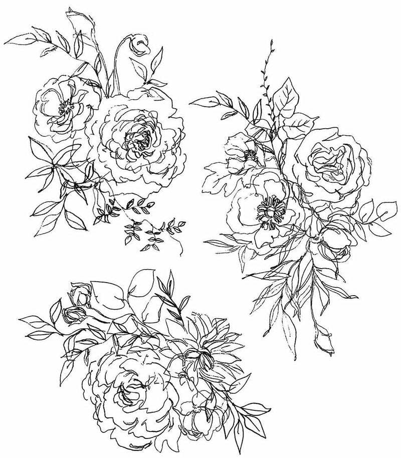 Tim Holtz Stampers Anonymous Floral Outlines Cling Stamp CMS430