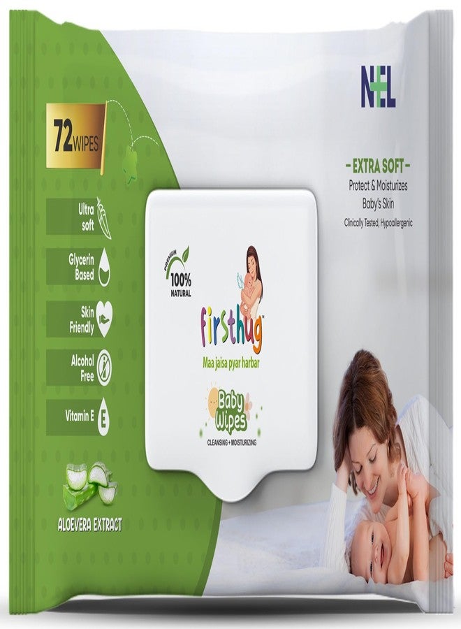 Firsthug Gentle Soft Cleansing Baby Wipes Aloevera & Vitamin E skin friendly (Pack of 1) - Image 1