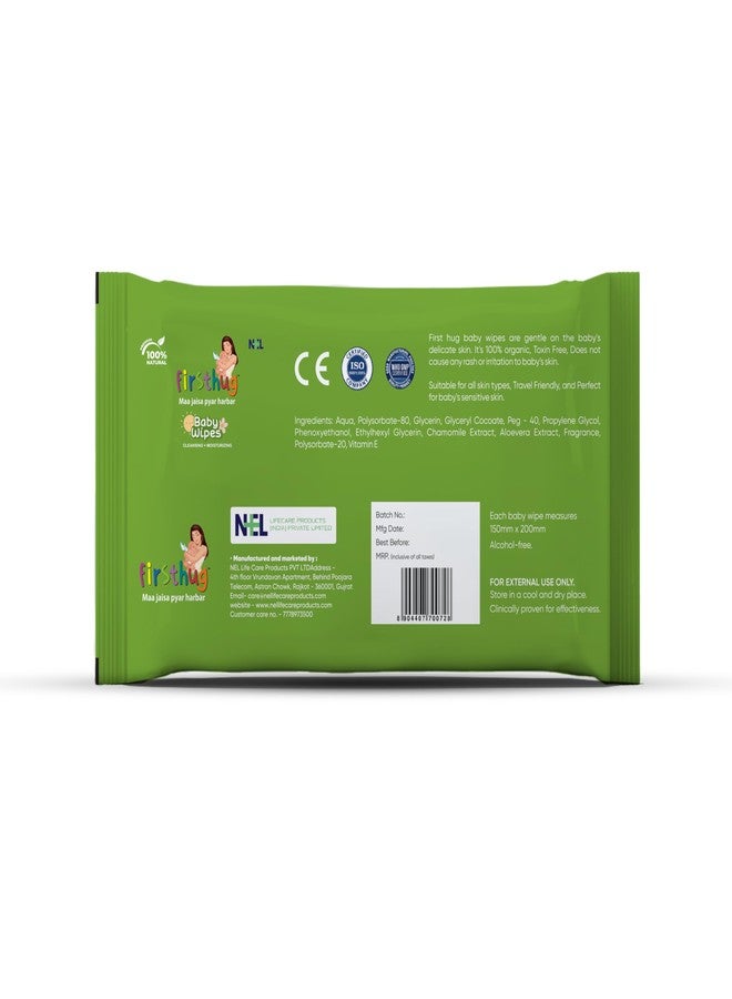 Firsthug Gentle Soft Cleansing Baby Wipes Aloevera & Vitamin E skin friendly (Pack of 1) - Image 3