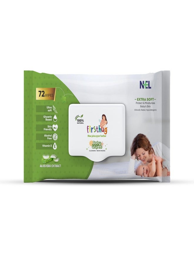 Firsthug Gentle Soft Cleansing Baby Wipes Aloevera & Vitamin E skin friendly (Pack of 1) - Image 2
