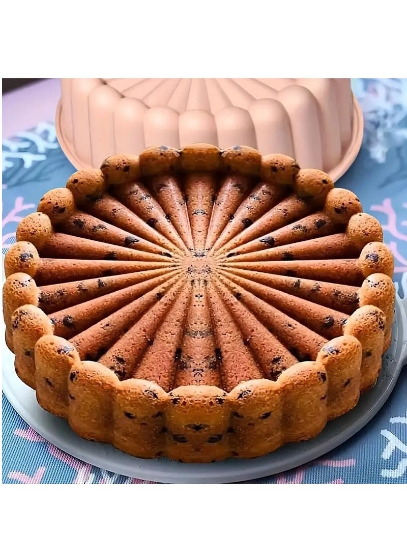 Arabest Charlotte Cake Pan Silicone, 18cm Nonstick Round Cake Molds for Cheesecake, Chocolate Cake, Brownie, Tart, Pie, Flan, Bread Baking Pans(Grey)  - Image 3