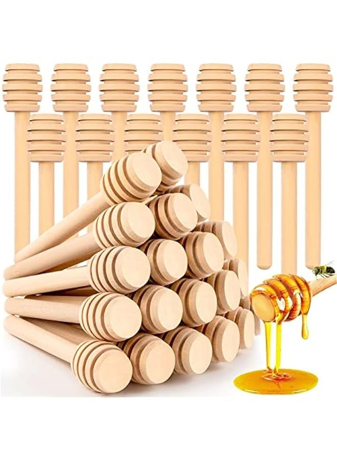 25 Wooden Honey Dipper Sticks - Mini 3 Inch Honeycomb Stirrer for Dispensing and Drizzling Honey in Jars or as Wedding Party Gift.  - Image 1