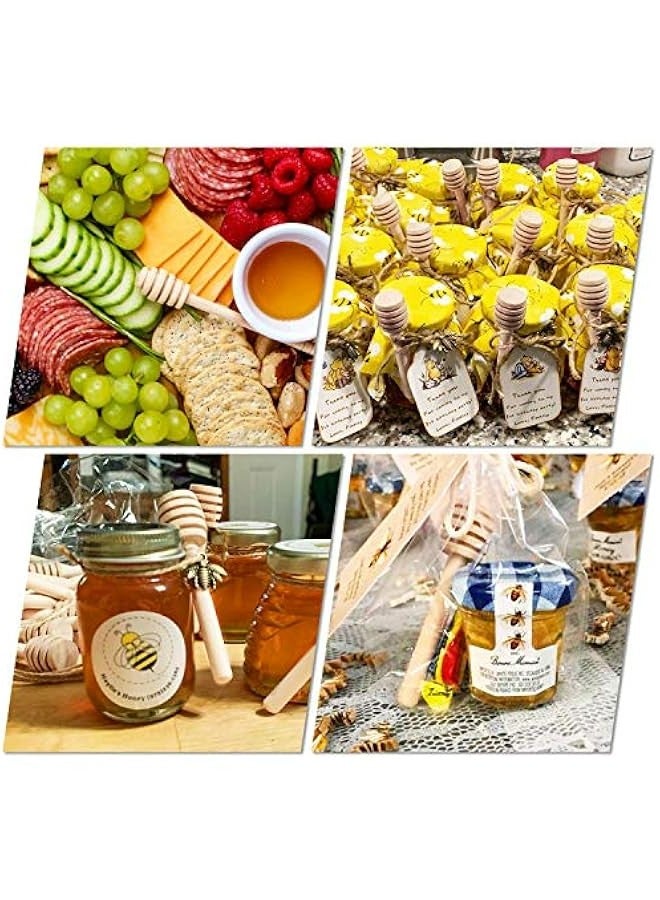 25 Wooden Honey Dipper Sticks - Mini 3 Inch Honeycomb Stirrer for Dispensing and Drizzling Honey in Jars or as Wedding Party Gift.  - Image 2