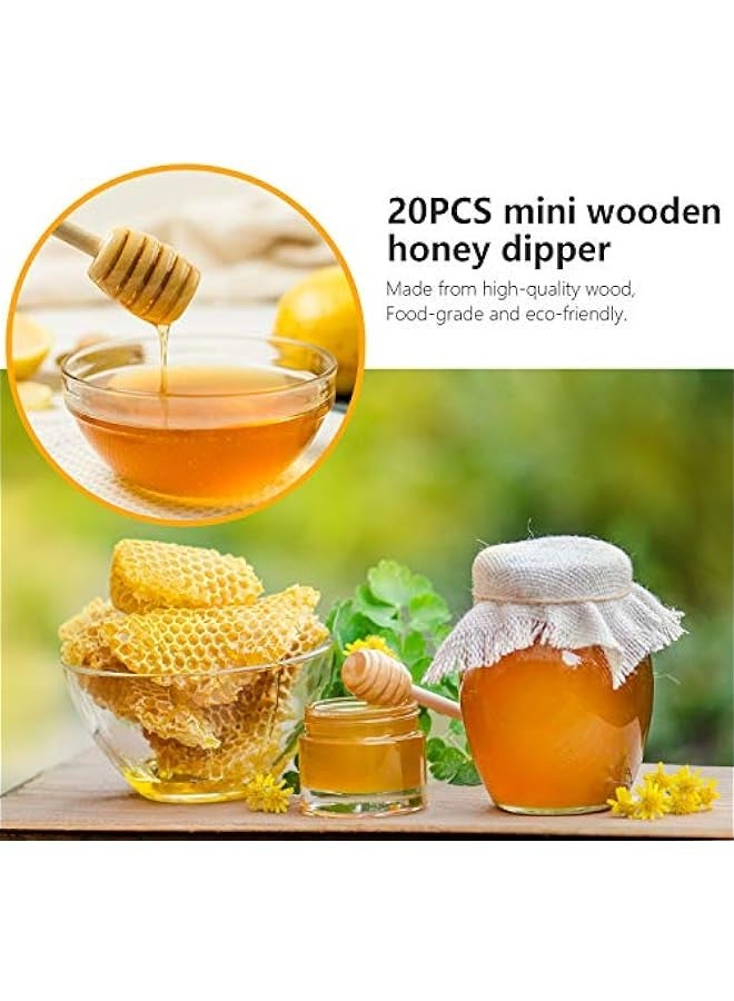 25 Wooden Honey Dipper Sticks - Mini 3 Inch Honeycomb Stirrer for Dispensing and Drizzling Honey in Jars or as Wedding Party Gift.  - Image 3