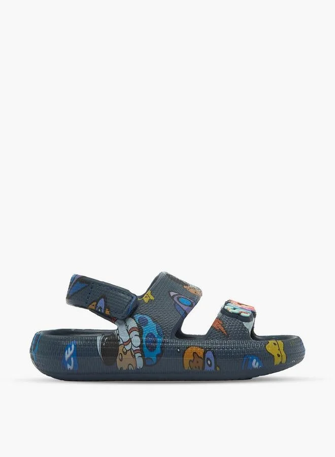 أكوا Boys Printed Hook & Loop Sandals