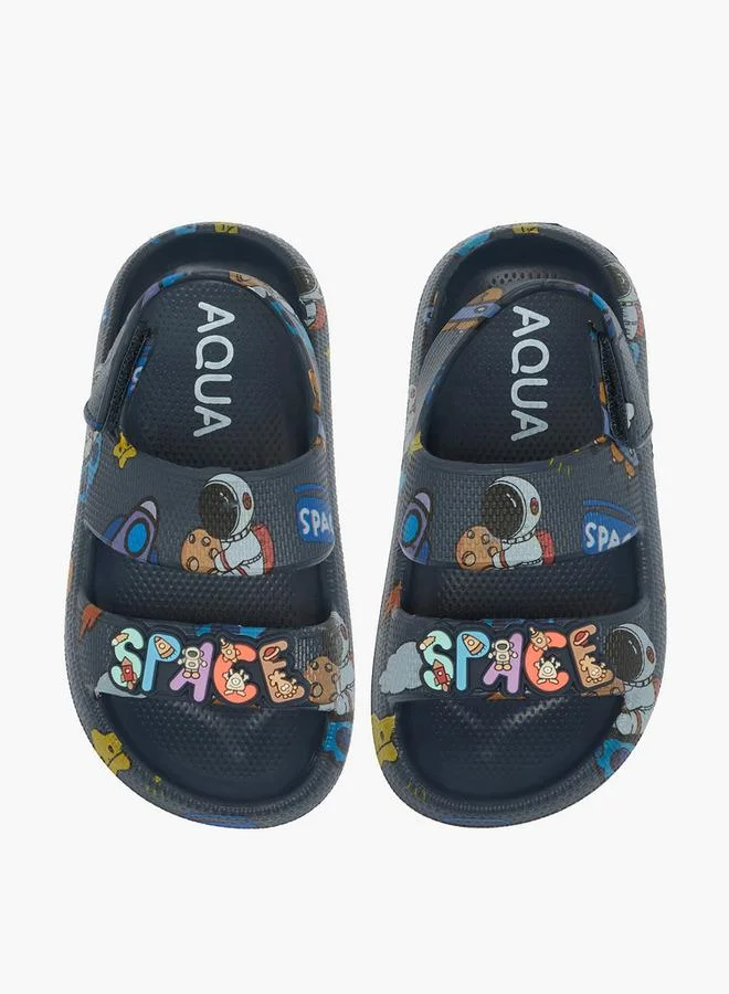 أكوا Boys Printed Hook & Loop Sandals