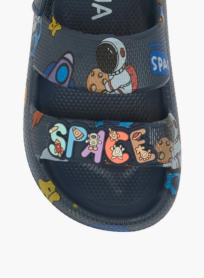 Aqua Boys Printed Hook & Loop Sandals - Image 3