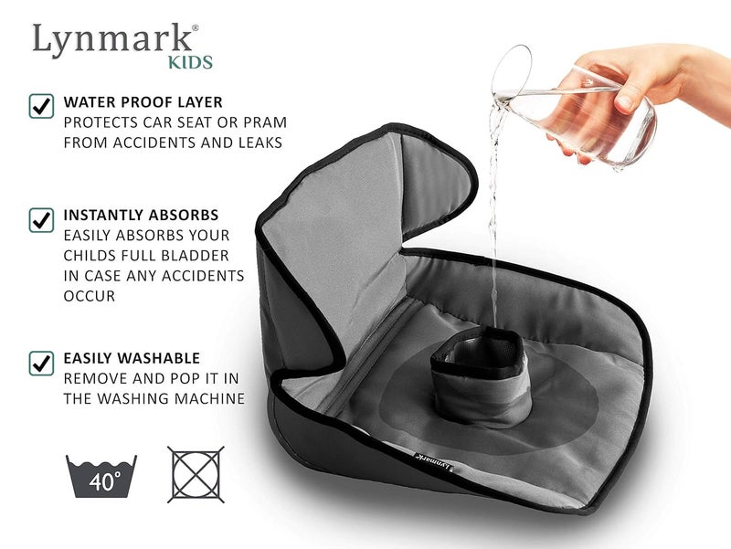 Lynmark Piddle Pad  Baby  Toddler Car Seat Protector for Potty Training Cover from Spillages Nappy Leaks  Toilet Training Fits All Carseat  Buggy Age6m4 Years Old Keeps Seat Clean Dry Grey 2 Pack - Image 3