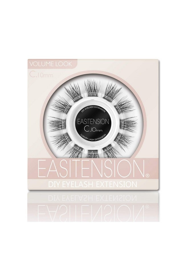 EASITENSION Diy Eyelash Extension 3D Effect Glue Bonded Individual Lash 12 Clusters Volume Lashes Set Home Eyelash Extension C Curl Lashes Pack (10Mm) - Image 1