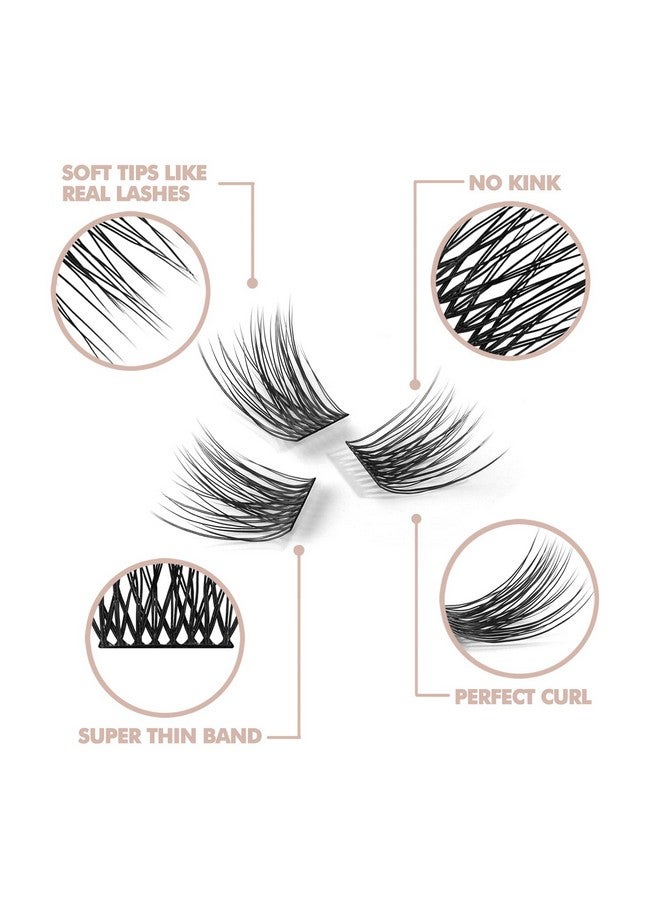 EASITENSION Diy Eyelash Extension 3D Effect Glue Bonded Individual Lash 12 Clusters Volume Lashes Set Home Eyelash Extension C Curl Lashes Pack (10Mm) - Image 3
