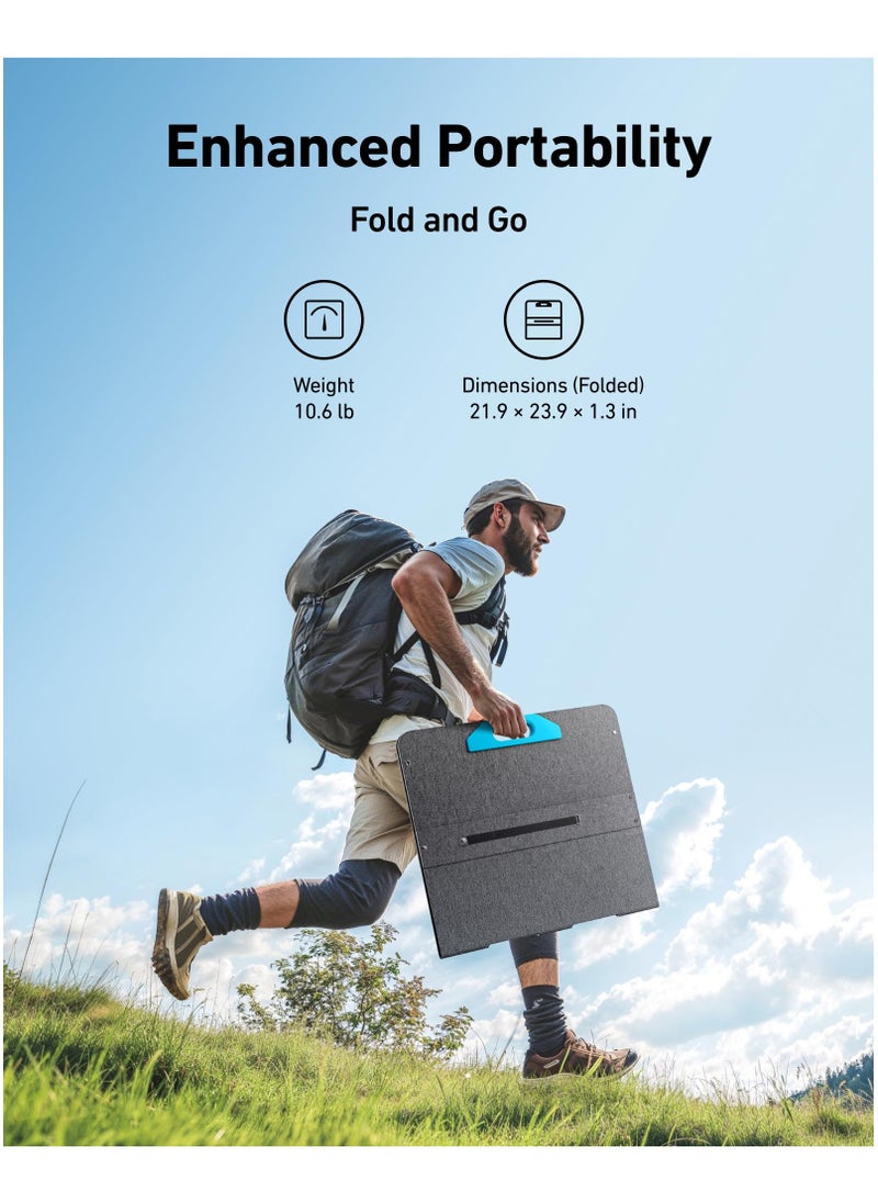Anker - SOLIX PS100 Solar Panel with Adjustable Kickstand, 100W Foldable Portable Solar Charger, IP67 Waterproof, 23% Higher Energy Conversion Efficiency, for Camping, RVs, and Blackouts - Image 1