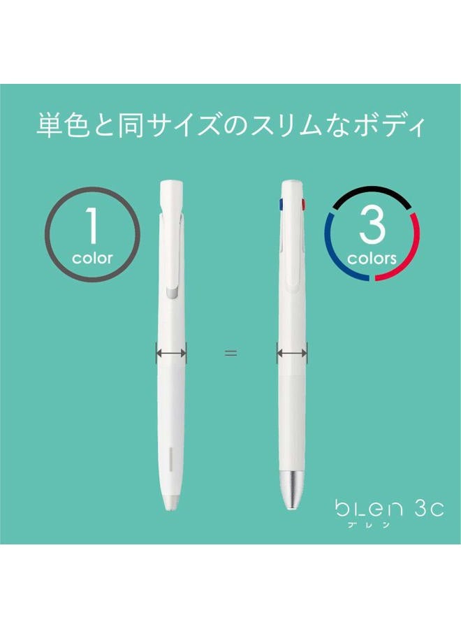 Zebra Pen Zebra 3 Colors Ballpoint Pen, Blen 3C 0.5mm, Black Body (B3AS88-BK) - Image 3